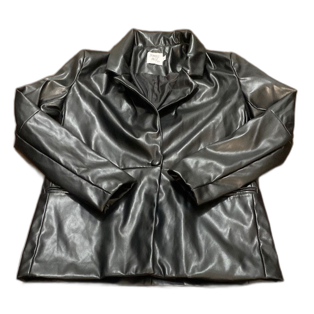 Princess Polly Jocelyn Black Faux Leather Blazer Jacket
